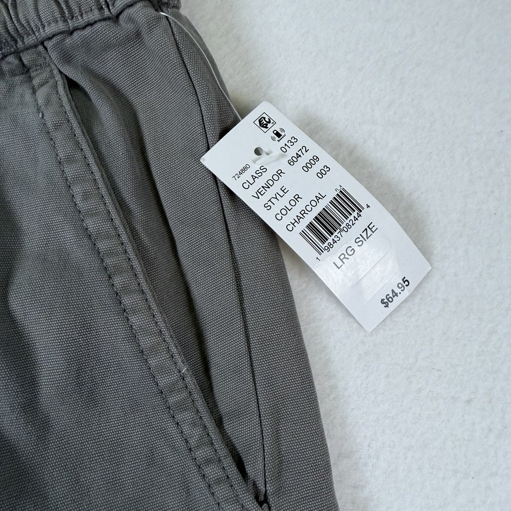 Pacsun Baggy Pants Mens Large Dark Gray Cargo Pockets Drawstring Utility NWT - Picture 5 of 10
